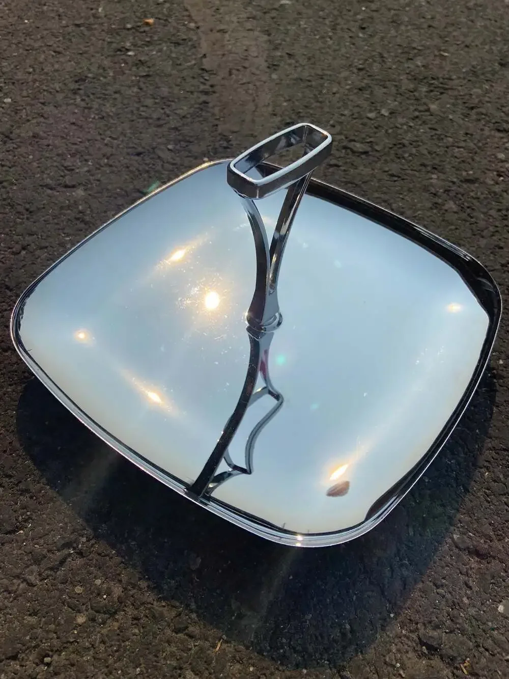 Vintage Chrome Melbern Serving Tray with Carrying Handle